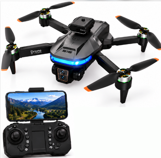 Drona pliabila S15 Pro cu camera HD evitare obstacole pozitionare optica si telecomanda cu suport pentru telefon